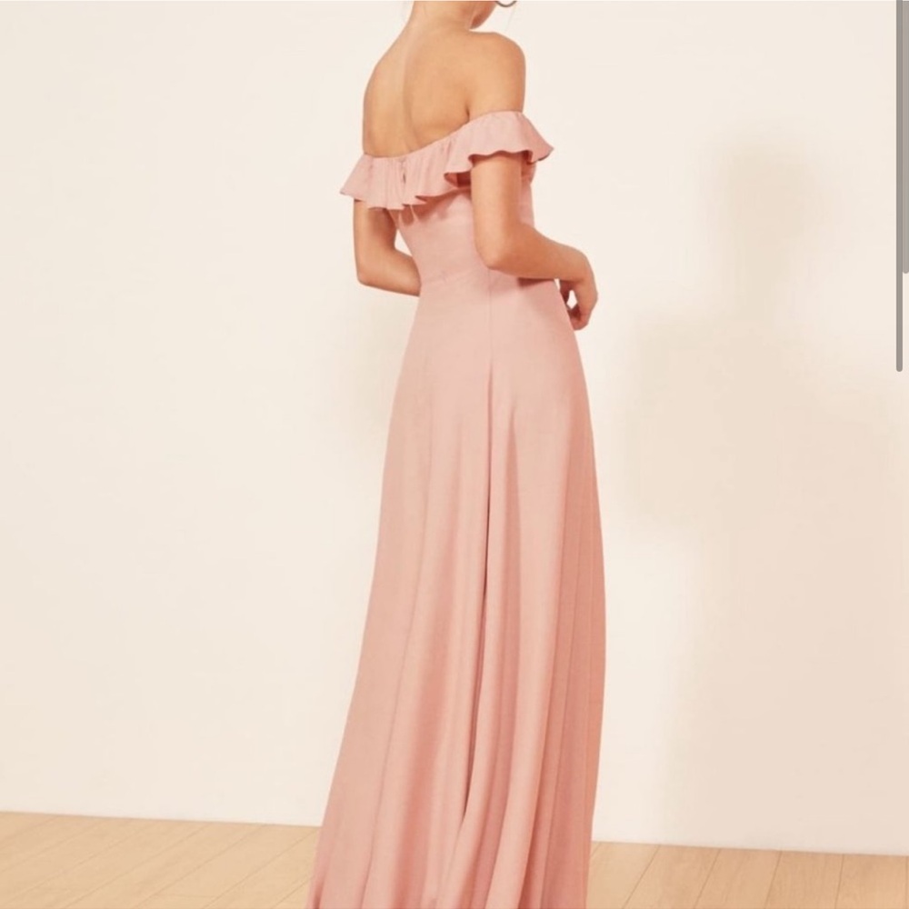 Reformation Off The Shoulder Verbena Maxi Dress In Blush Size 6 - Picture 3 of 11